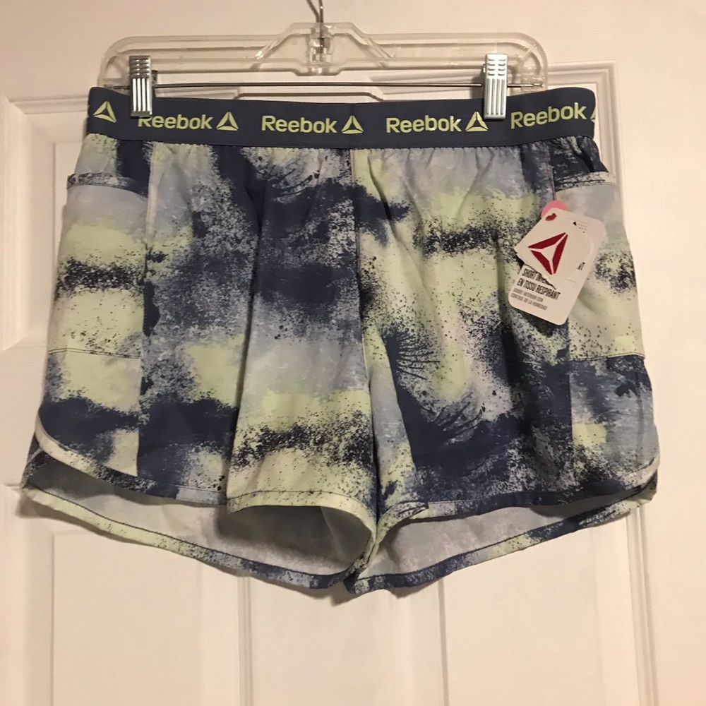 NWT. Reebok Women's Blue and White Shorts